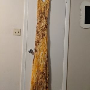 Yellow body con dress